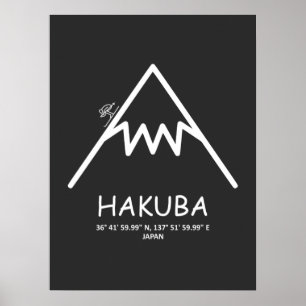 Koordinaterna Hakuba Japan Poster