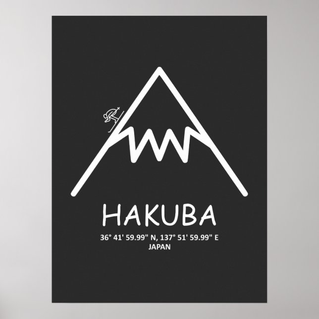 Koordinaterna Hakuba Japan Poster (Framsidan)