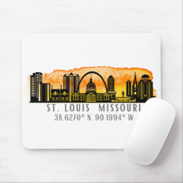 Koordinaterna St. Louis Sunset Skyline Karta Musmatta