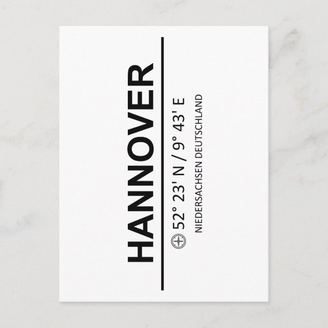 Koordinates Hannover Vykort (Framsida)