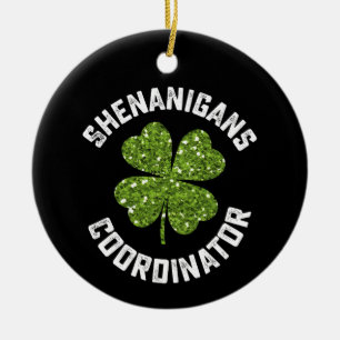 Koordinator för bus St. Patrick's Day är roligt Julgransprydnad Keramik