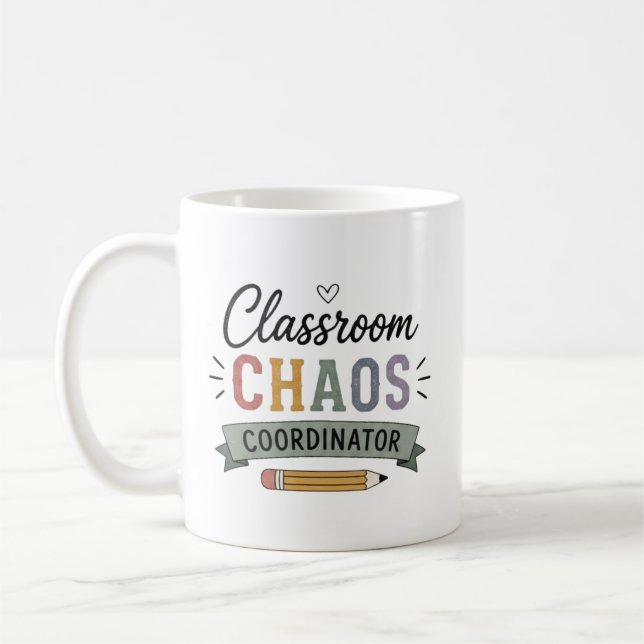 Koordinator för klassrumskaos Rolig lärare Kaffemugg (Vänster)