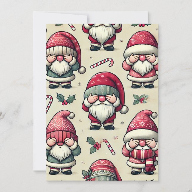 Koordinera "No Peeking"-kort med vers för barn Julkort (Framsida)