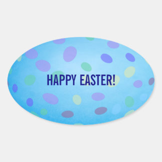 Koordinering av äggmärkning för Påsk-favoritpåsar Ovalt Klistermärke