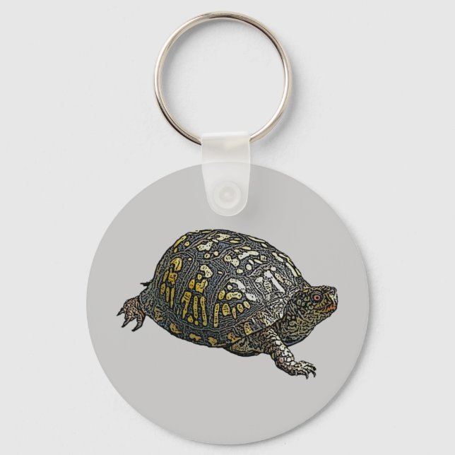 Koordineringsobjekt för östra Box-turtle Nyckelring (Framsida)