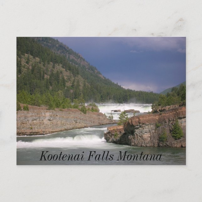 Kootenai Falls Montana Postcard Vykort (Framsida)