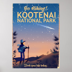 Kootenai National park Vandring resa affisch