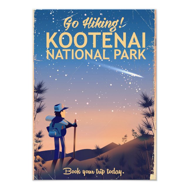 Kootenai National Park - vandringsresaaffisch Fototryck (Framsidan)