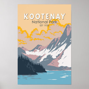 Kootenay National Park Canada Travel Art Vintage Poster