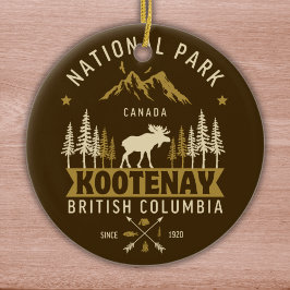 Kootenay National Park Canada Vintage Landscape Julgransprydnad Keramik