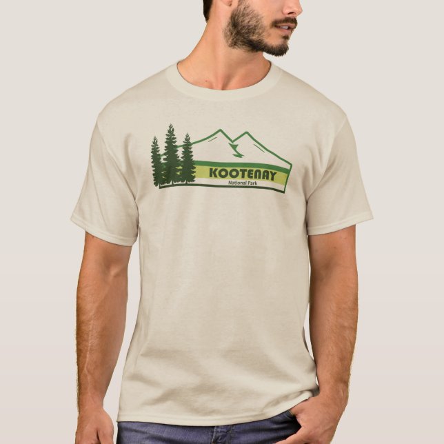 Kootenay National Park Gröna Ränder T Shirt (Framsida)