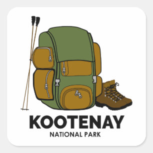 Kootenay National Park-ryggsäck Fyrkantigt Klistermärke