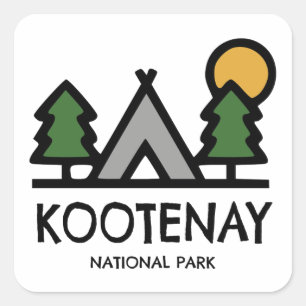 Kootenay nationalpark fyrkantigt klistermärke