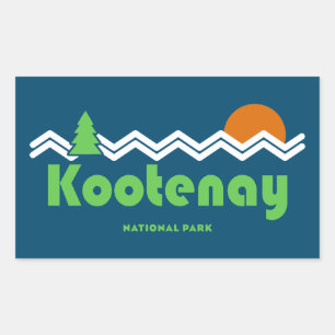 Kootenay nationalpark Retro Rektangulärt Klistermärke