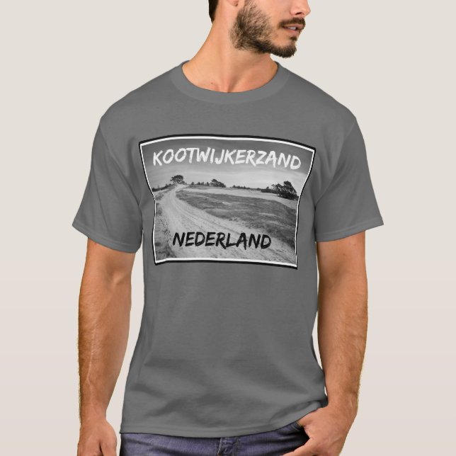 Kootwijkerzand, Nederland, Svarta och vita T Shirt (Framsida)