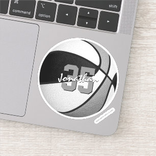 Köp 1 eller bulk black grått Team färg basketball Klistermärken
