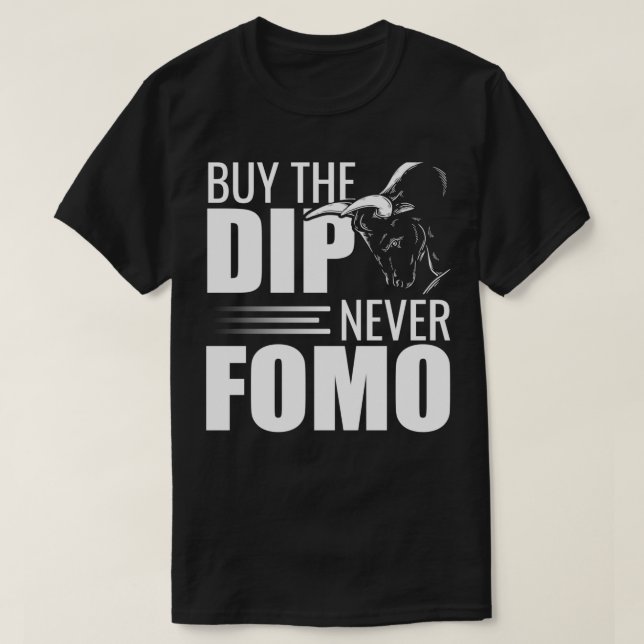 Köp aldrig dip från lagrar börshandlare t shirt (Design framsida)