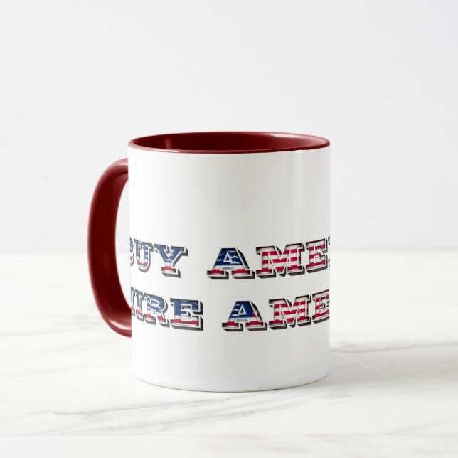 Köp American Hire American Quote Trump Patriotic Mugg (Framsida vänster)