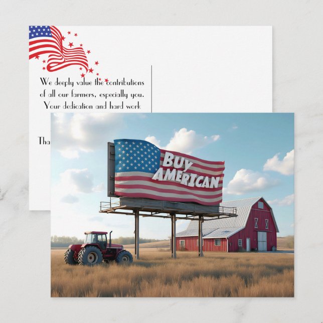 Köp Amerikansk Reklamskylt På Midvestfarmland Vykort (Fram/baksida)