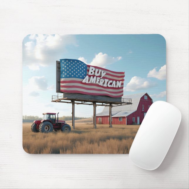 Köp amerikanska Billboard med Red Tractor och Barn Musmatta (Med mus)
