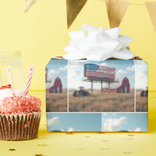 Köp amerikanska Billboard med Red Tractor och Barn Presentpapper