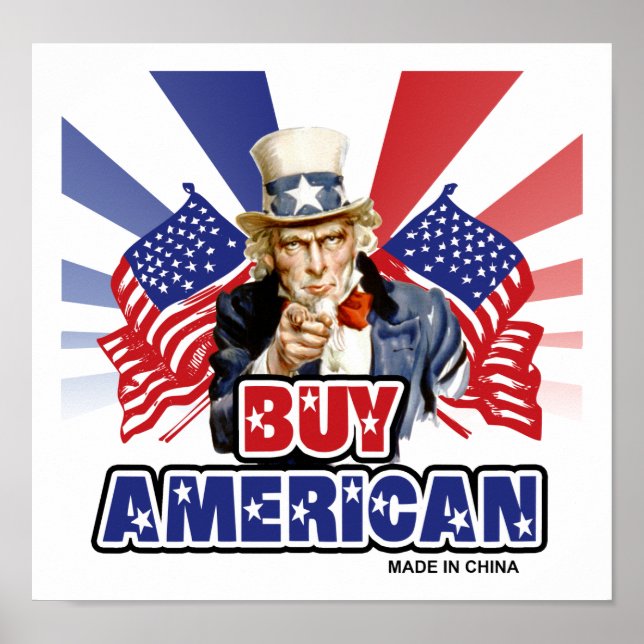 Köp amerikanskt ( made in China ) - roligt skämt Poster (Framsidan)