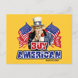 Köp amerikanskt ( made in China ) - roligt skämt Vykort