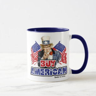 Köp Amerikanskt ( Tillverkat I Kina ) - Rolig Skäm Mugg