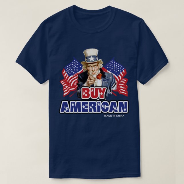 Köp Amerikanskt ( Tillverkat I Kina ) - Rolig Skäm Tröja (Design framsida)