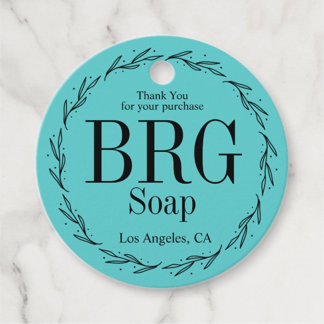 Köp av botaniskt monogram Tack Gåvor Etiketter (Framsida)