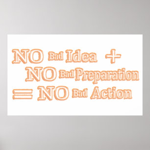 Köp av Cute Artwork Design "No Bad Action Equation Poster
