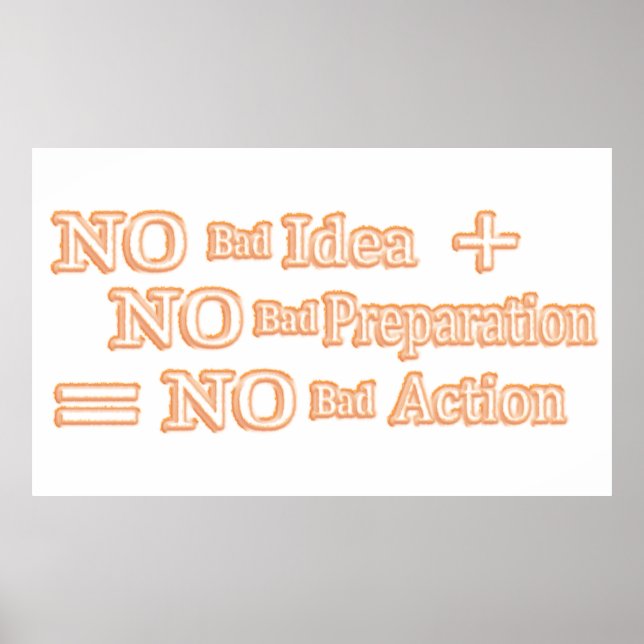 Köp av Cute Artwork Design "No Bad Action Equation Poster (Framsidan)