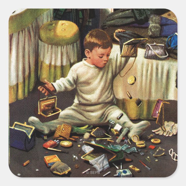 Köp av tomma småbarn fyrkantigt klistermärke (Framsida)