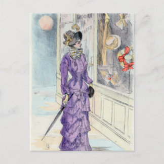Köp av Victorian Woman Lila Dress Window Vykort