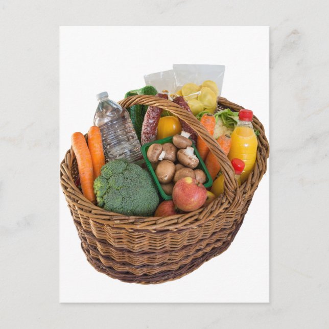 Köp basket med frukt och grönsaker från mat vykort (Framsida)