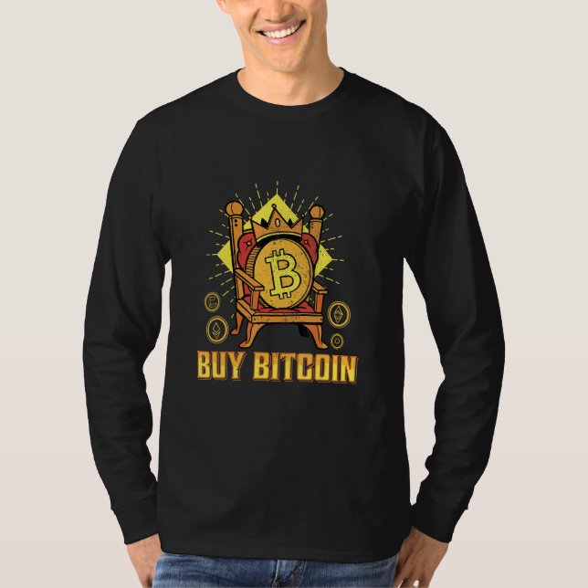 Köp Bitcoin Kung Btc Cryptocurrency Blockchain Grå T Shirt (Framsida)