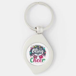 "Köp Bling, Ta Med Glädje." Swirl Silverfärgad Nyckelring