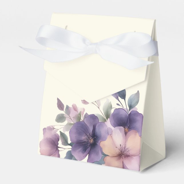 Köp blommor i rosa på bröllopsfavoritbox presentaskar (Framsidan Sidan)