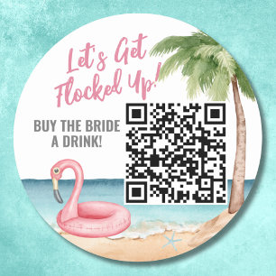Köp Bride A Drink QR-kod Bachelorette Runt Klistermärke
