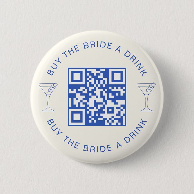 Köp Bruden En Drink QR-kod Sjungningsfest Knapp (Framsida)