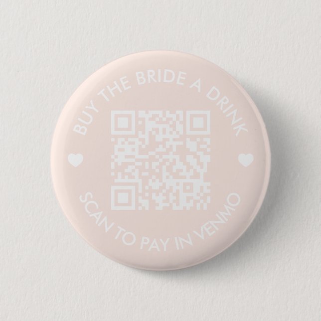 Köp Bruden En Drink Rosa QR-kod Knapp (Framsida)