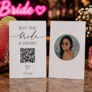 Köp Bruden en Dryck QR-kod med Foto Tilläggskort