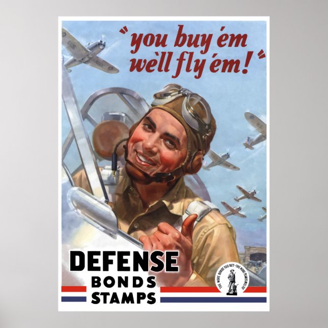 Köp dem Vi flyger dem - WW2 Poster - Gräns (Framsidan)