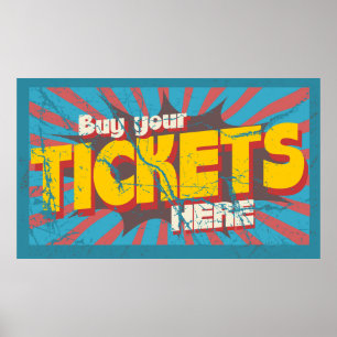Köp ditt biljett här vintage-nödsignal poster