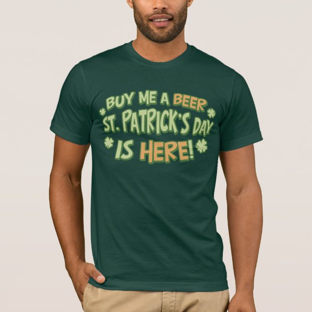 Köp en Beer St. Patrick-dag Bella Canvas T Tee (Framsida)