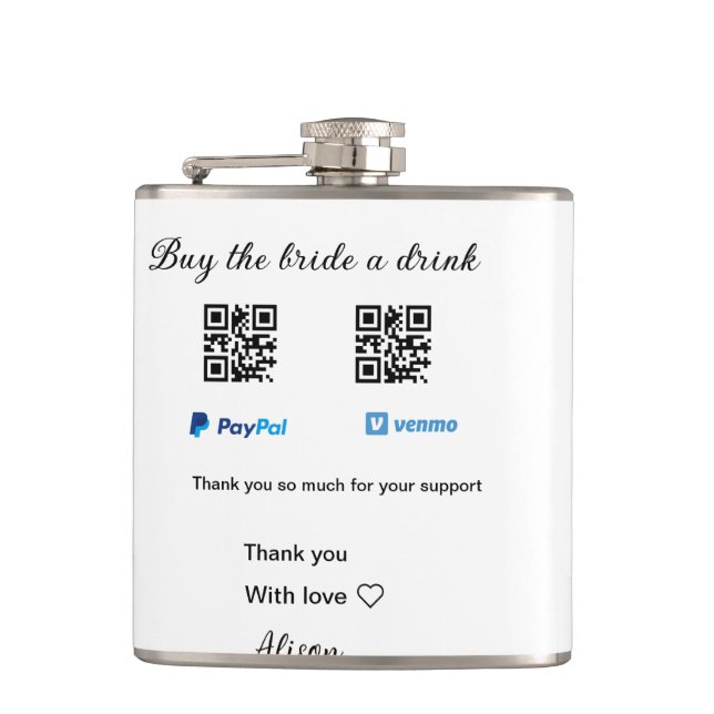 Köp en drink-donation QR Venmo PayPal Fickplunta (Framsidan)