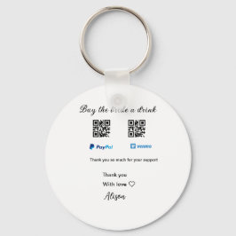 Köp en drink-donation QR Venmo PayPal Nyckelring