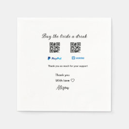 Köp en drink-donation QR Venmo PayPal Pappersservett