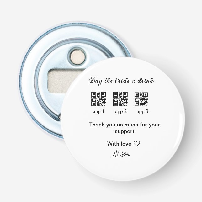 Köp en drink scan QR-kod tackInbjudan Flasköppnare (Framsidan)