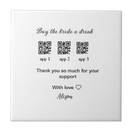 Köp en drink scan QR-kod tackInbjudan Kakelplatta